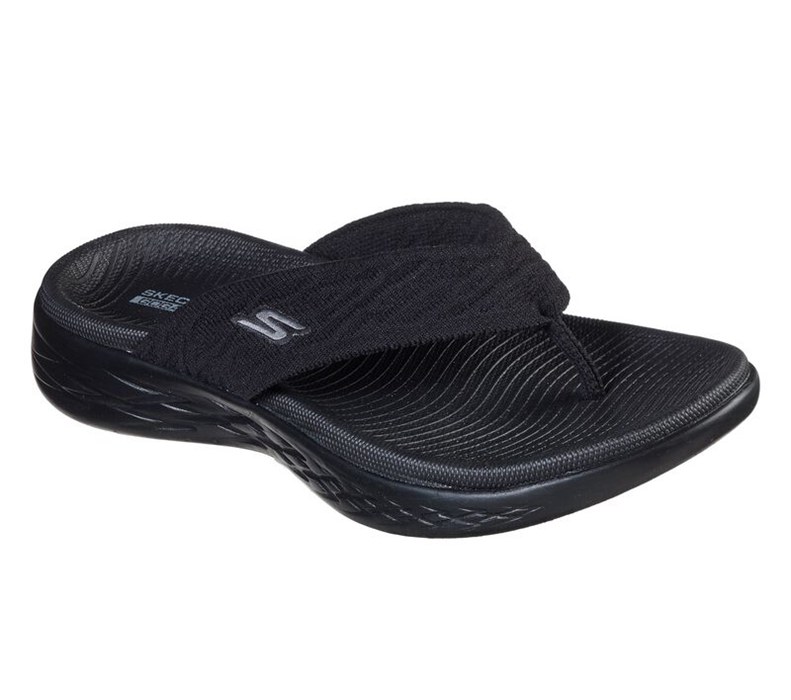 Skechers Dam Svarta Flip Flop - On The Go 600 - Sunny - Sverige (ZAYQH-6502)